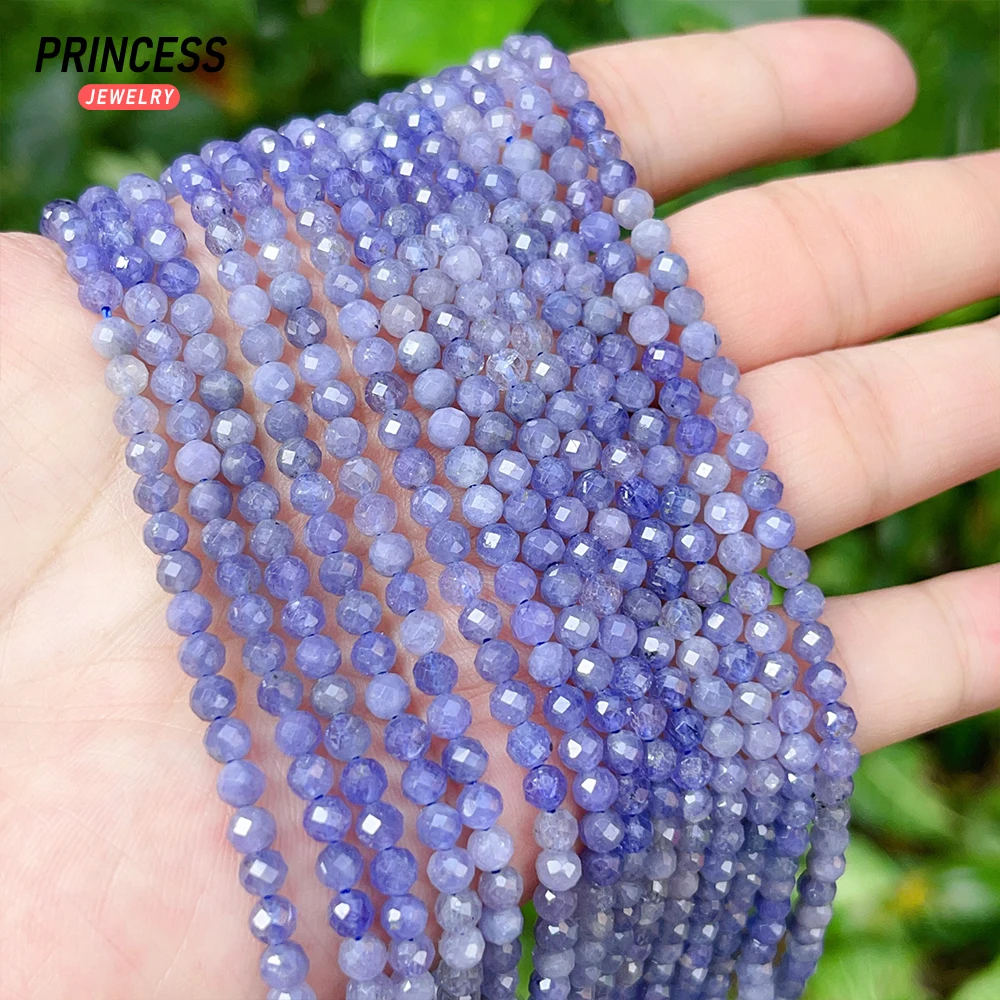 A++ Natural Tanzanite 3mm 4mm Faceted Beads for Jewelry Making Bracelet Necklace Wholesale Seed Beads DIY Accessories