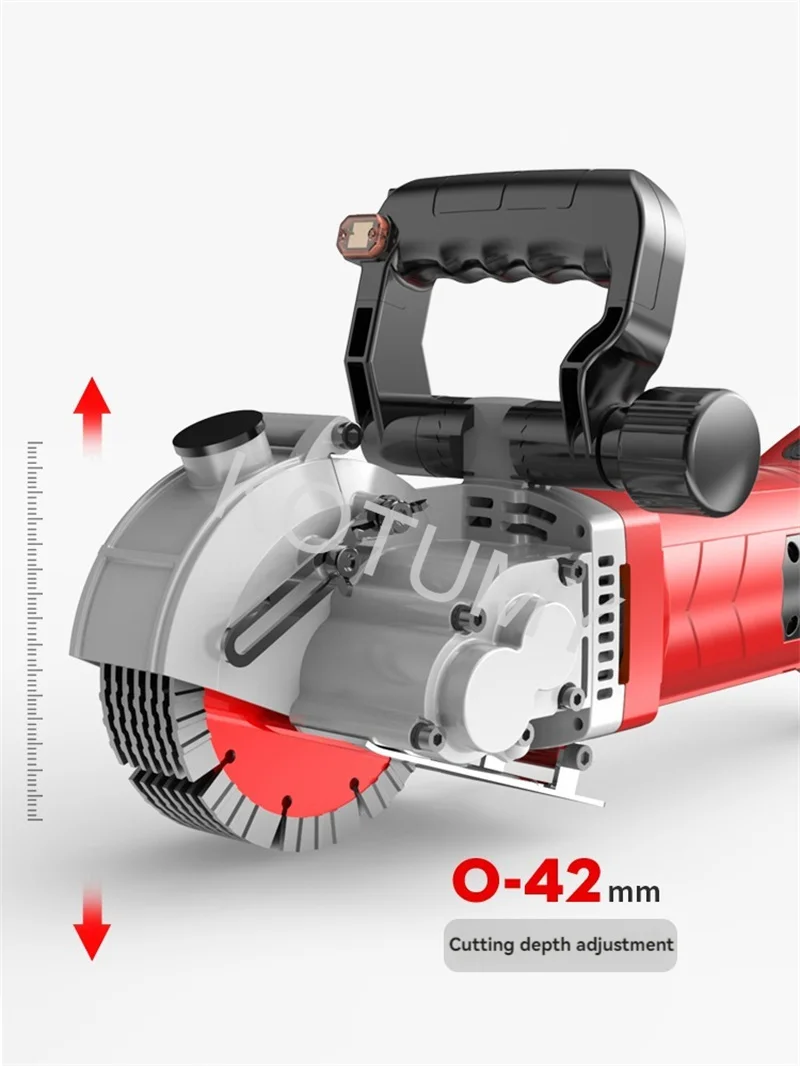 KOTUMY High-Power Electric Wall Slotting Machine Dust Free Wall Groove Cutting Machine Circular Saw 220V Hydropower Installation
