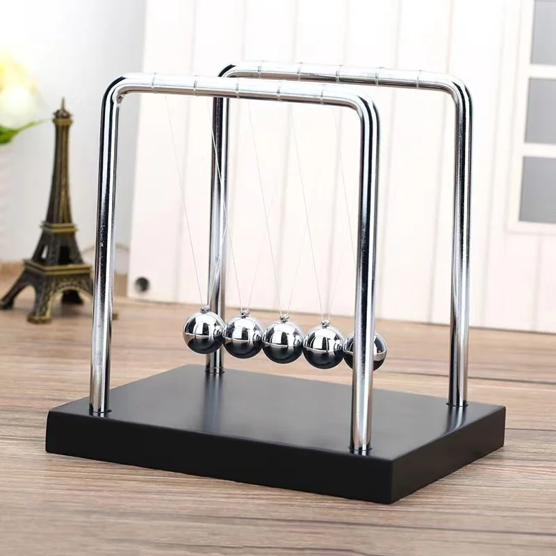 Newton's Pendulum Stainless Steel Cradle Balance Balls Desk Ornaments Toys Physical Model for Students Children Science Learning