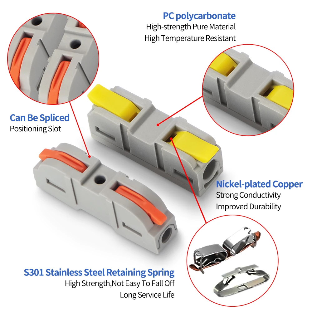 GTRIC Quick Wire Connectors 1PCS 30PCS Modular Splicing Connector 28-12AWG Wire Diameter Cable Electrical Household Connector