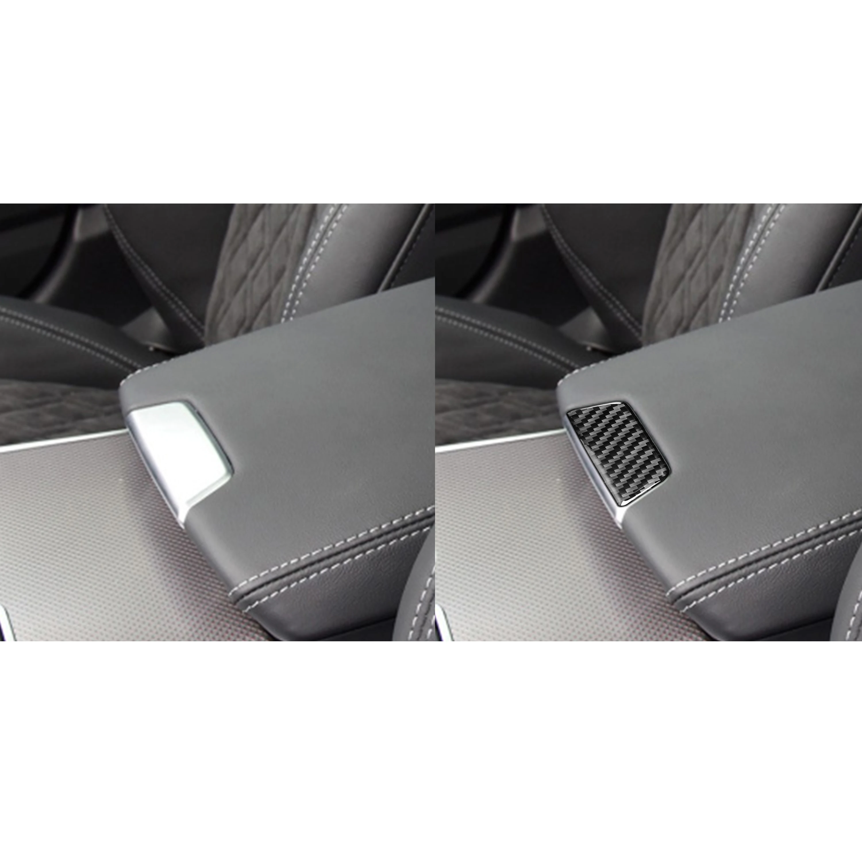 For Audi A6 C8 A7 2019-2022 Car Accessories Handrail Box Cover Trim Carbon Fiber Stickers Decoration Styling