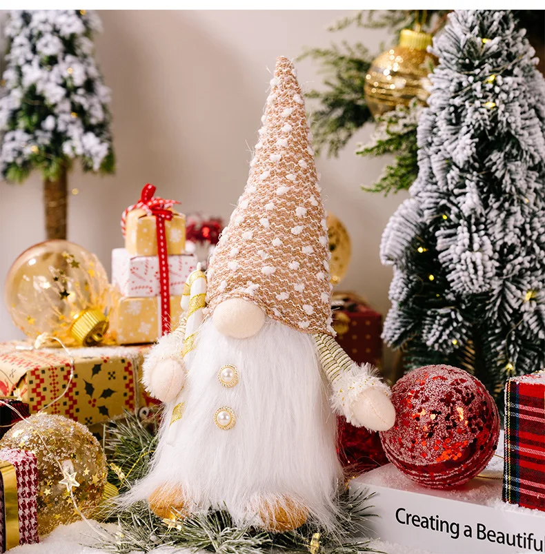 30cm Glowing Gnome Christmas Decorations 2026 Faceless Plush Dolls Elf Home Ornaments Navidad New Year 2027 Gift