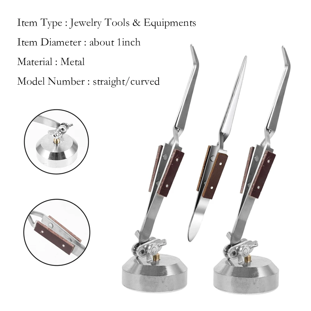 Cross Locking Lock Tweezer Self Closing Jewelry Soldering Craft Repair Tool Insulated Tweezer Straight Elbow Tip