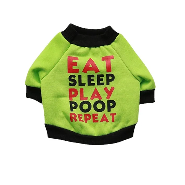 

Factory Pet Dog Halloween Clothing, "Eat Drink Play" Hooded Thick Sherpa Christmas Outfit, Autumn Winter Warm Apparel