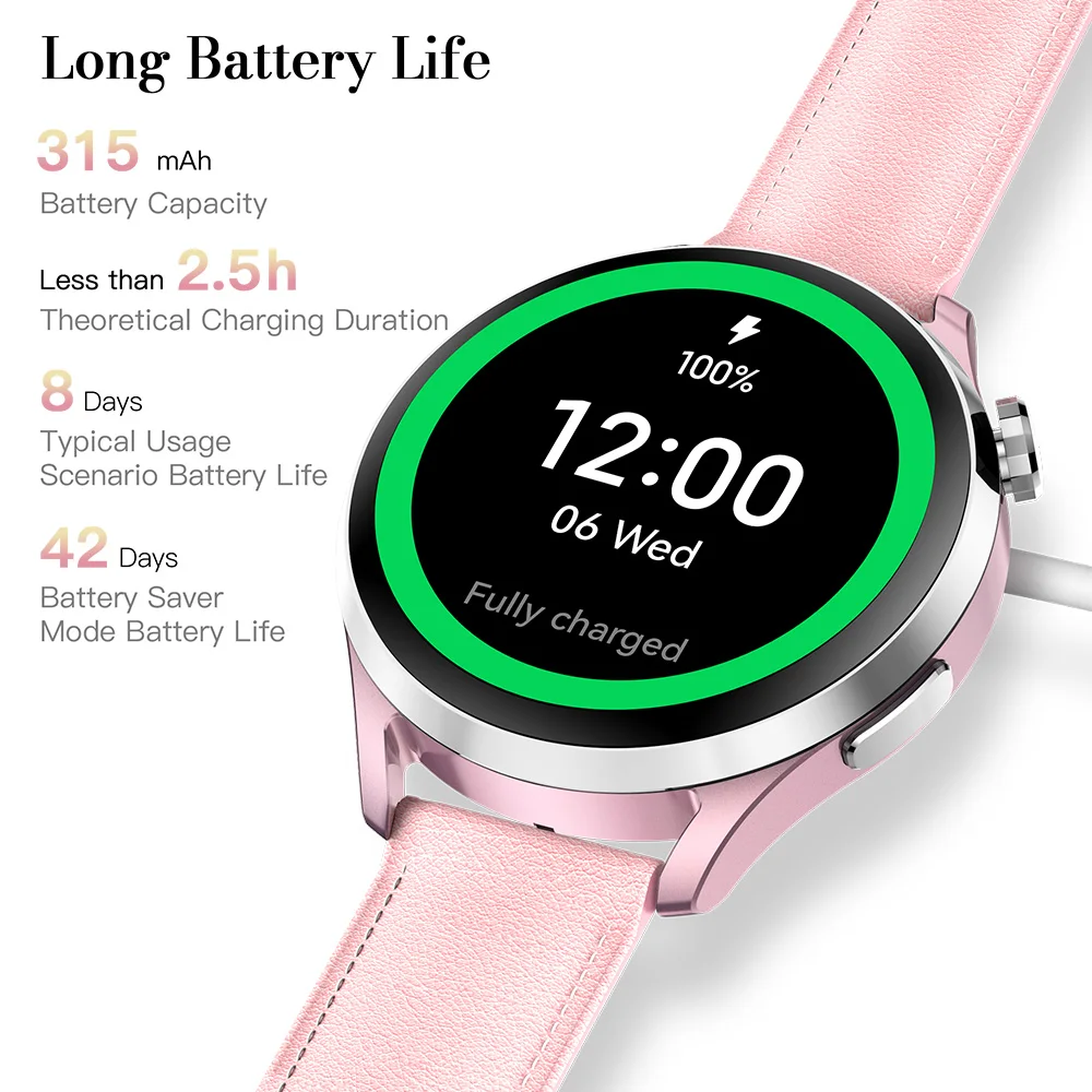 ساعة Kieslect Lora 3 الذكية مع اتصال بلوتوث، شاشة AMOLED مقاس 1.32 بوصة، مقاومة للماء 5ATM