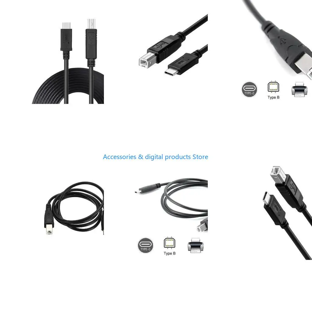 77JD High Speed USB Printer Cord Type C to 2.0 B Cable Scanner Cord USB C Cable