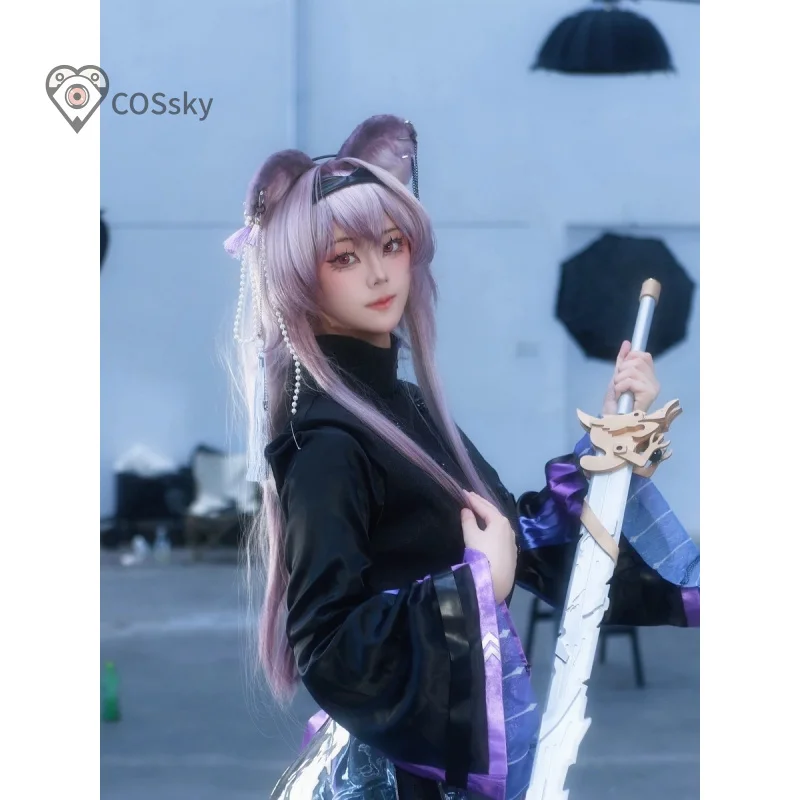 Game Arknights Lin Cosplay Costume New fashionable gothic suit headwear props men women Halloween carnival role play Lin uniform