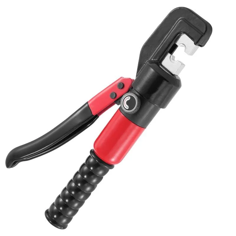 Hydraulic Crimping Tool with 9 Sets of  Dies AWG12-2/0 Copper And Aluminum Terminal Battery Lug Crimper, with a Cutting Pliers, Gloves, 10pcs Copper Ring Connectors, 8pcs Heat Shrink Sleeves view 8