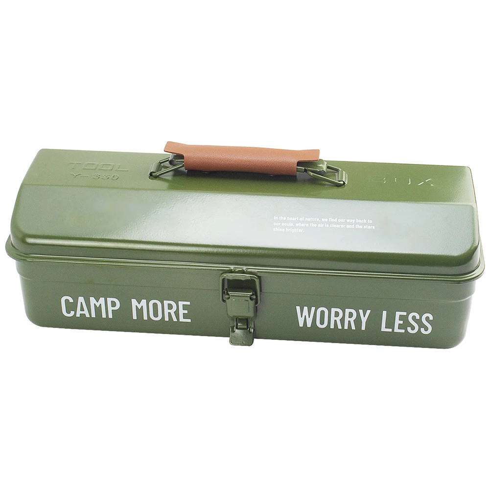Storage Toolbox Outdoor Tool Box Camping Gear Double Lock Mechanism Easy To Carry Leather Hand Guard Lightweight Construction