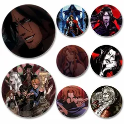 44/58mm Alucard Trevor Belmont Sypha Belnades Anime Figure Badge Cosplay Comic Cartoon Enamel Pins for Clothes Backpack Jewelry