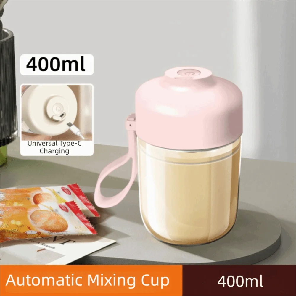 400ml Capacity Automatic Mixing Cup Portable Handle Cordless Design Electric Stirring Mug High Speed Mixing Waterproof
