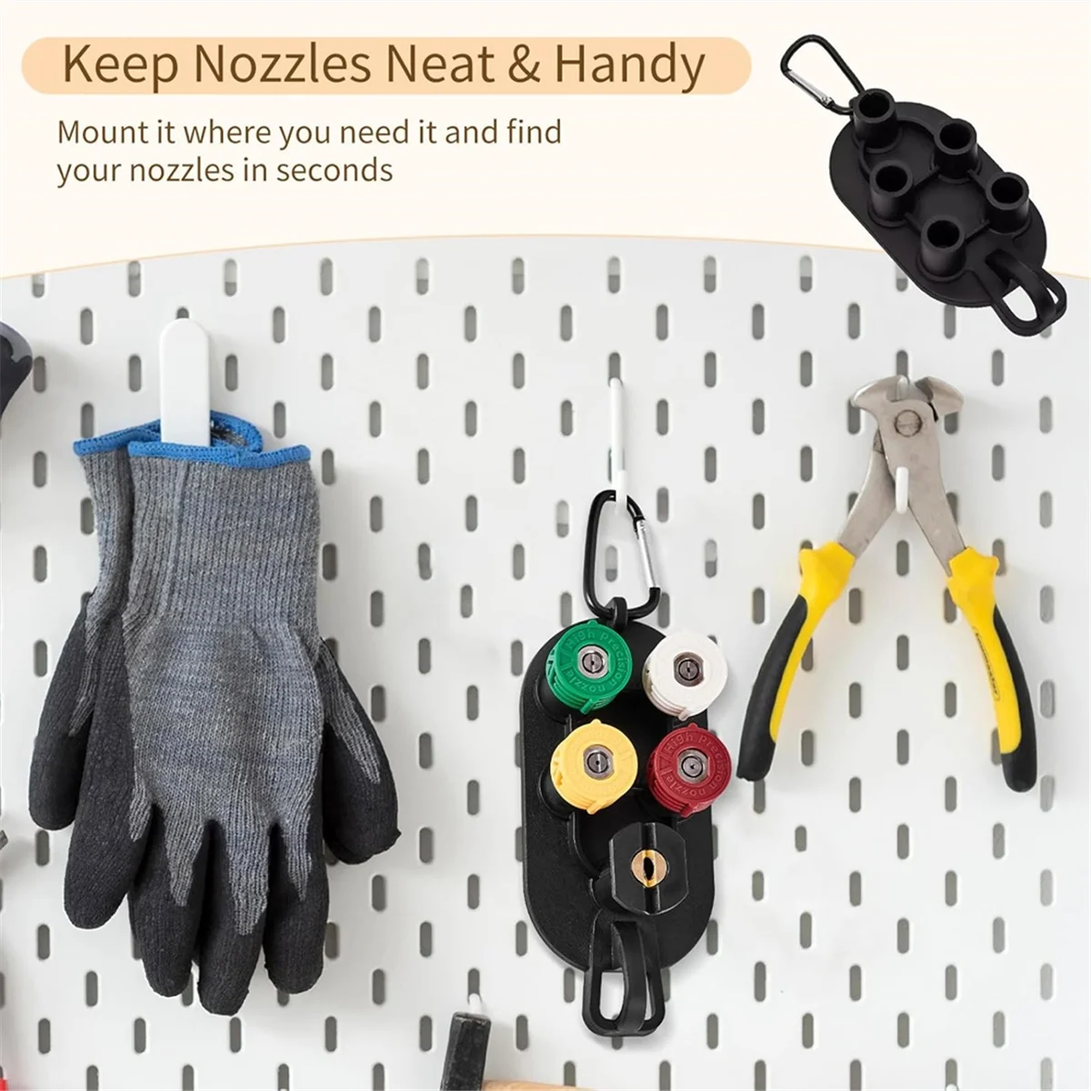 AA25 Pressure Washer Tips 5-Pack 1/4 Inch Quick Connect ,Multi-Degree Nozzle Set with Holder - Power Washer Accessories