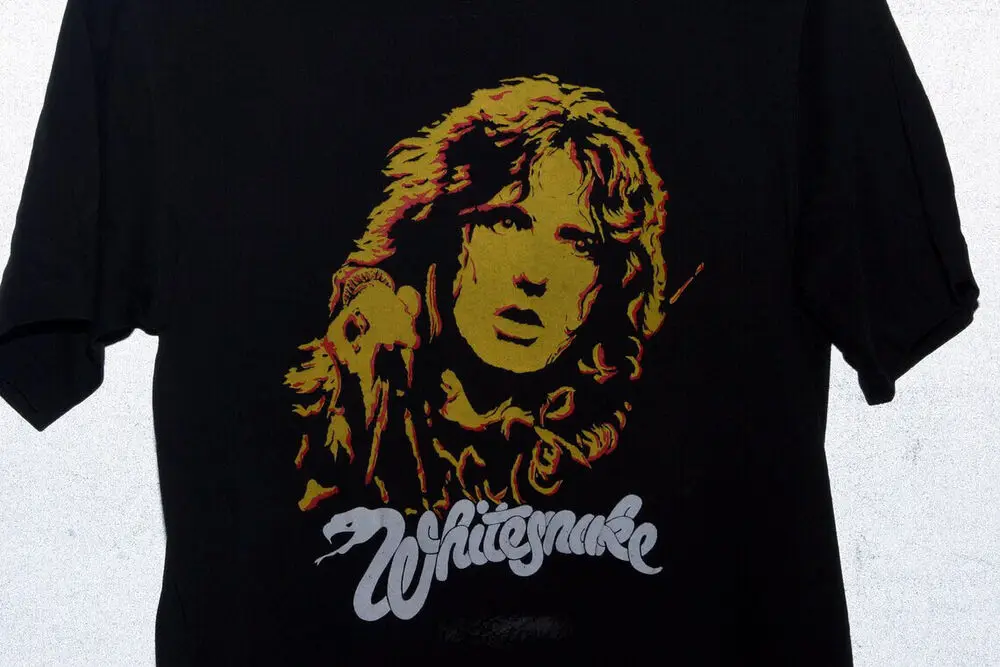 Vintage WHITESNAKE David Coverdale Cotton Black Full Size Unisex Shirt J839 Luxury oversizedT-shirts for Men Clothing Women Tees