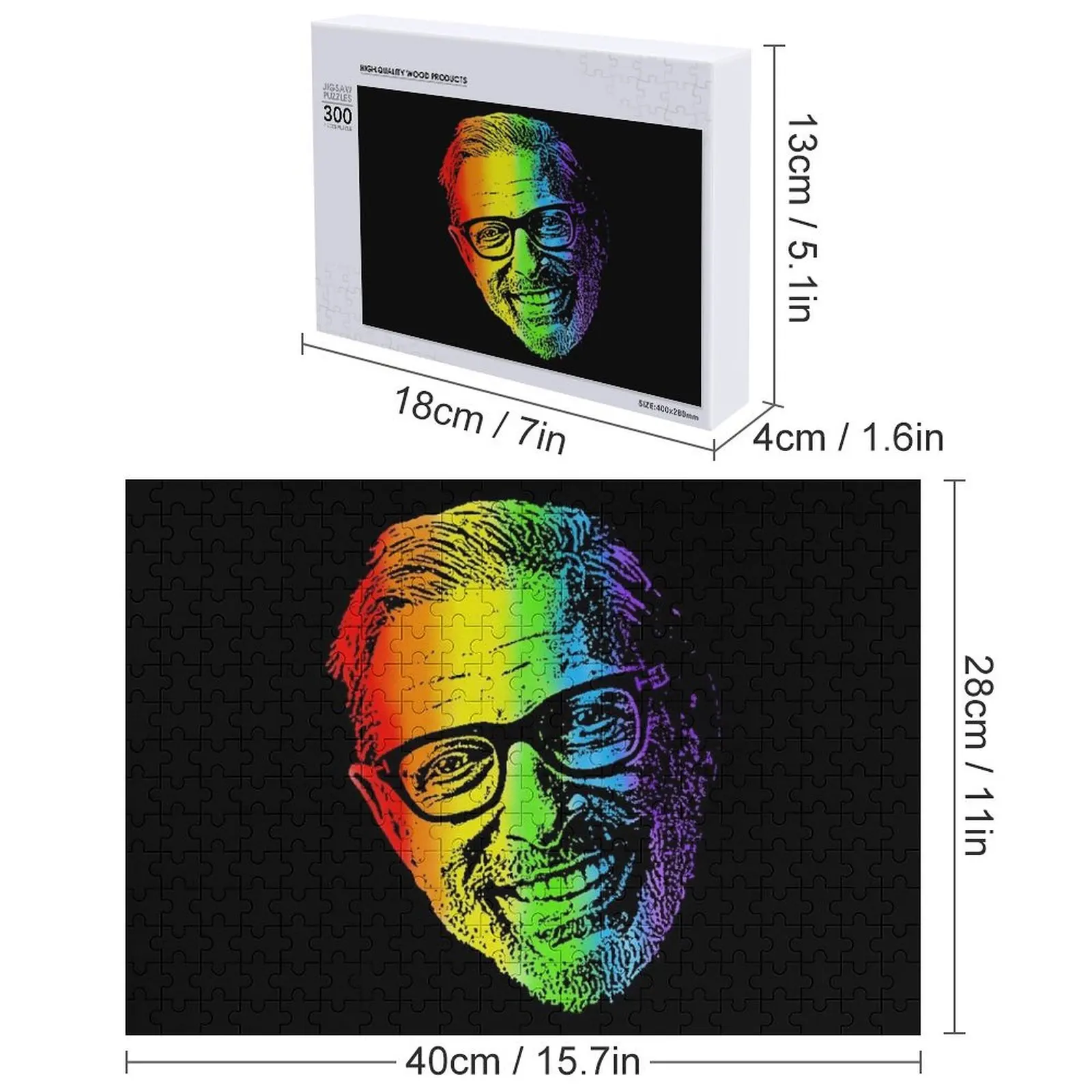 قوس قزح جيف جولدبلوم الكلاسيكية بازل قطع ديوراما الملحقات مع صورة شخصية خشبية الحيوان تخصيص هدية لغز