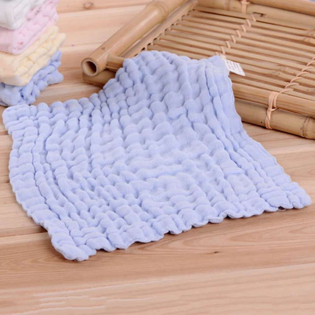 

5Pcs Cotton Gauze Baby Hand Towels Absorbent Soft Washcloth for Shower Use Drying Hands Bodies Solid Color Green Yellow White