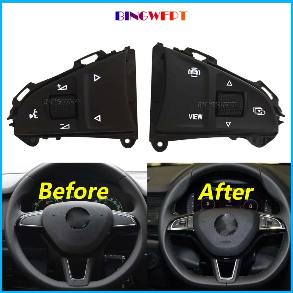 

3Vd919719A Car Multi-Function Steering Wheel Buttons Control Switch White Backligh For Octavia 3 Fabia 3 Super Yeti 2015-2025