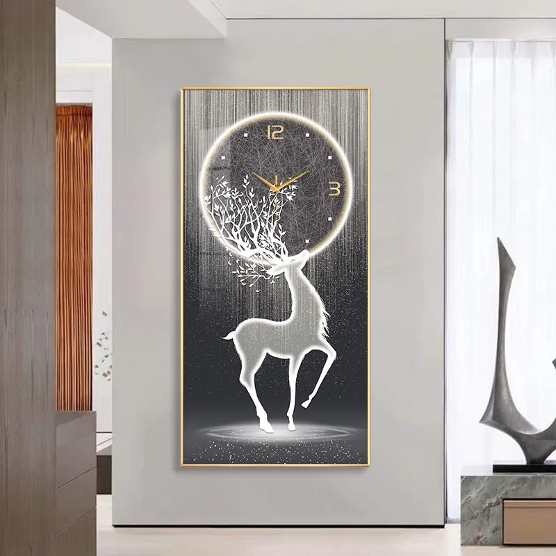 Entrance decoration painting wall clock Background wall mural Modern elegant luxury wall clock reloj de pared designer furniture
