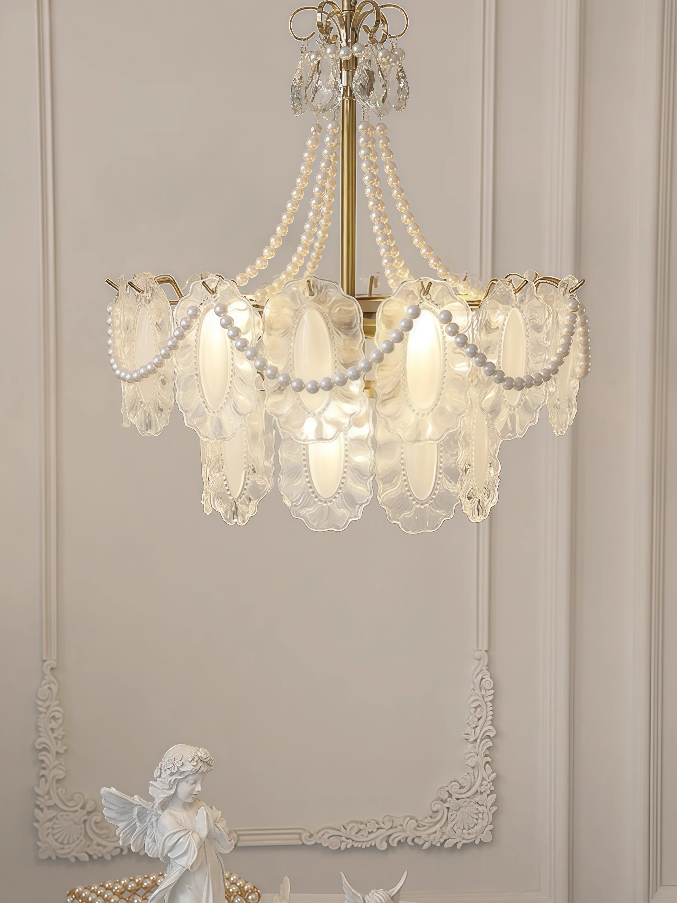 

Pearl Glass Crystal Pendant Light - French Gorgeous/Vintage/Cream Style/Luxury - For Dining Room/Bedroom/Living Room