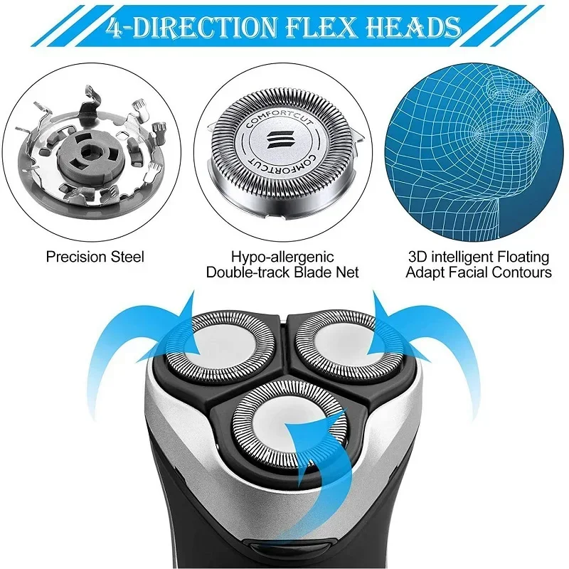 3/6 قطعة رؤوس استبدال ماكينة الحلاقة SH30/50/52 لسلسلة ماكينة الحلاقة الكهربائية 1000، 2000، 3000، 5000 رأس شفرة #4