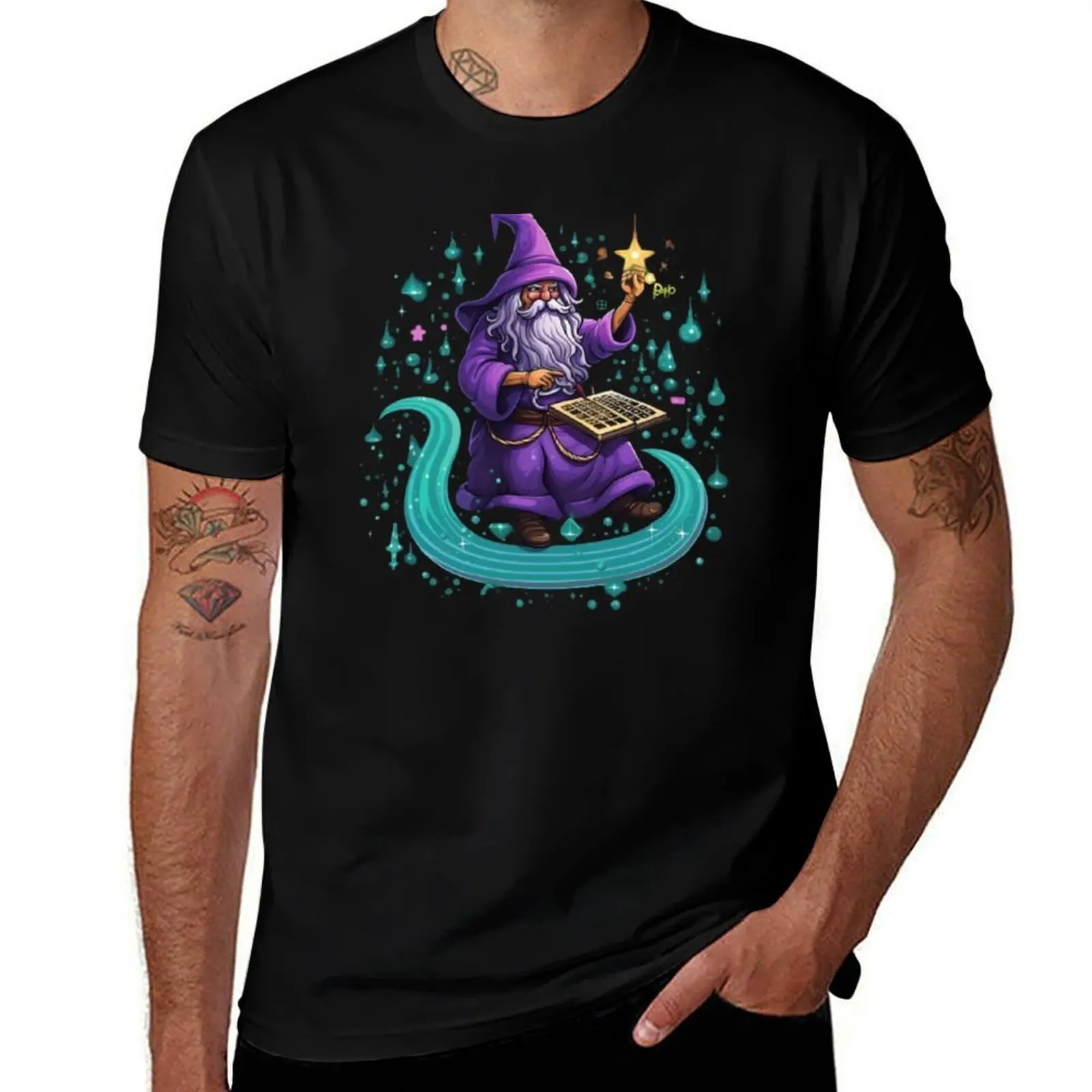 Enchanted Code: The Wizard of Digital Realm T-Shirt Casual All Match Short Sleeve T-Shirt