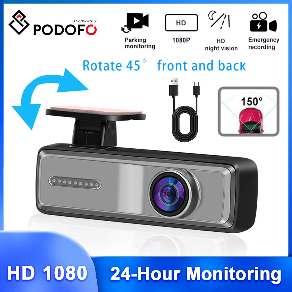 Podofo Car DVR HD 1080P 30fps Driving Recorder Dash Cam 150 ° Wide Angle Night Vision Camera ADAS WIFI Car Recorder Loop Record