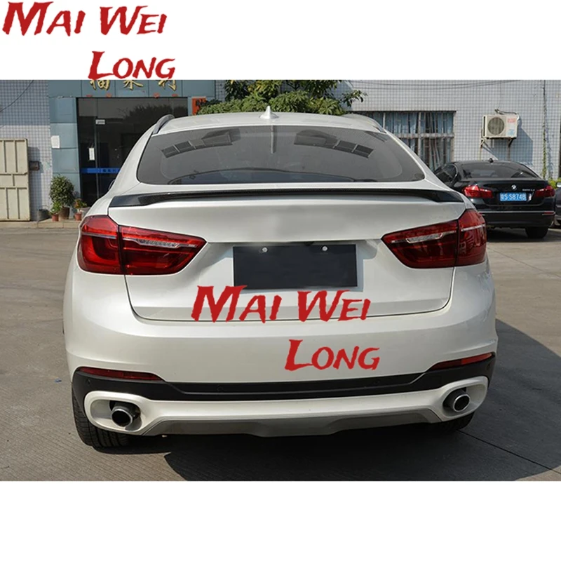 Car Rear Trunk Spoiler Lip Wing For BMW F16 X6 2015.7-2019 ABS Tailgate Lid Flap Decklid Splitter Trim Upper Body Kit