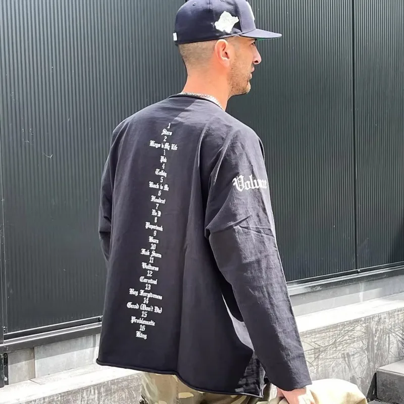 SAINT OF MICHAEL YE Vultures DONDA Kanye Quality Printed Long Sleeves 100%Cotton Casual Loose Oversized Tops T Shirt For Men