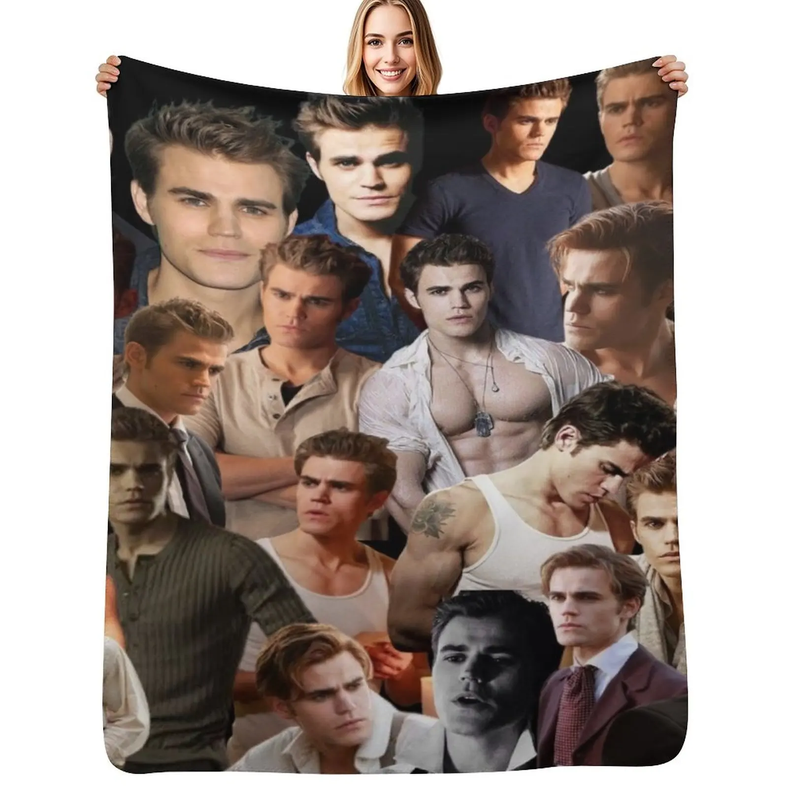 

Paul Wesley photo collage Throw Blanket Soft Home Decor Blanket for Couch Bedroom