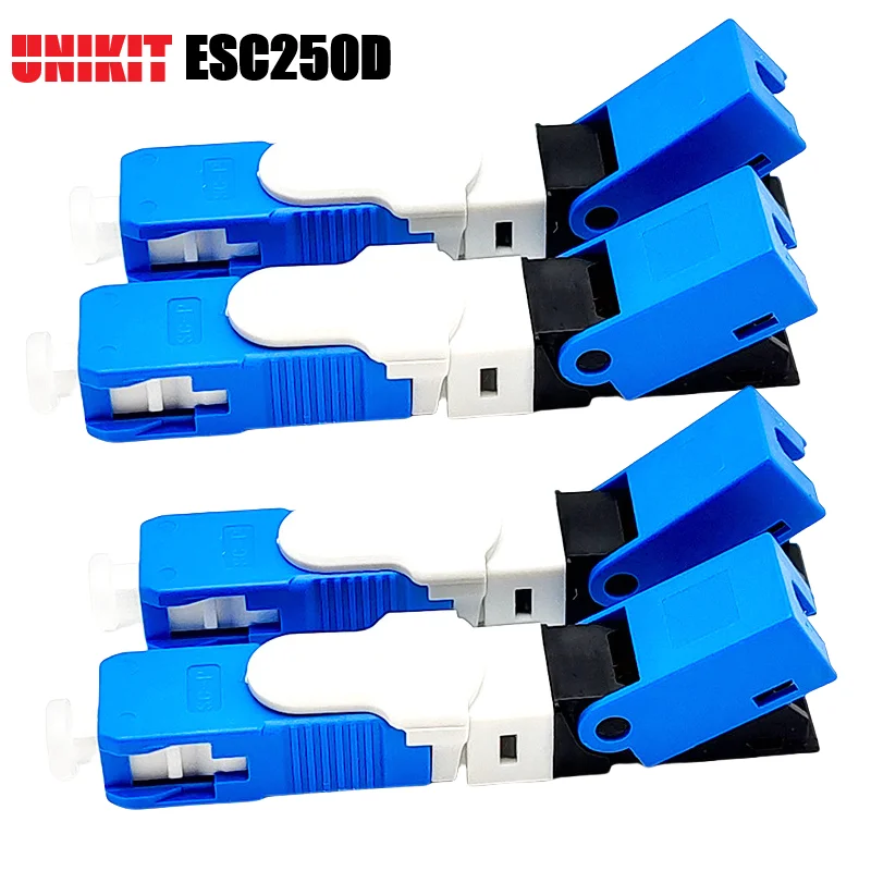100PCS UNIKIT ESC250D SC/APC Optical Fiber Connector FTTH SC Single Mode Optic Fast Flange Coupler SC/UPC