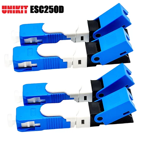 100PCS UNIKIT ESC250D SC/APC Optical Fiber Connector FTTH SC Single Mode Optic Fast Flange Coupler SC/UPC