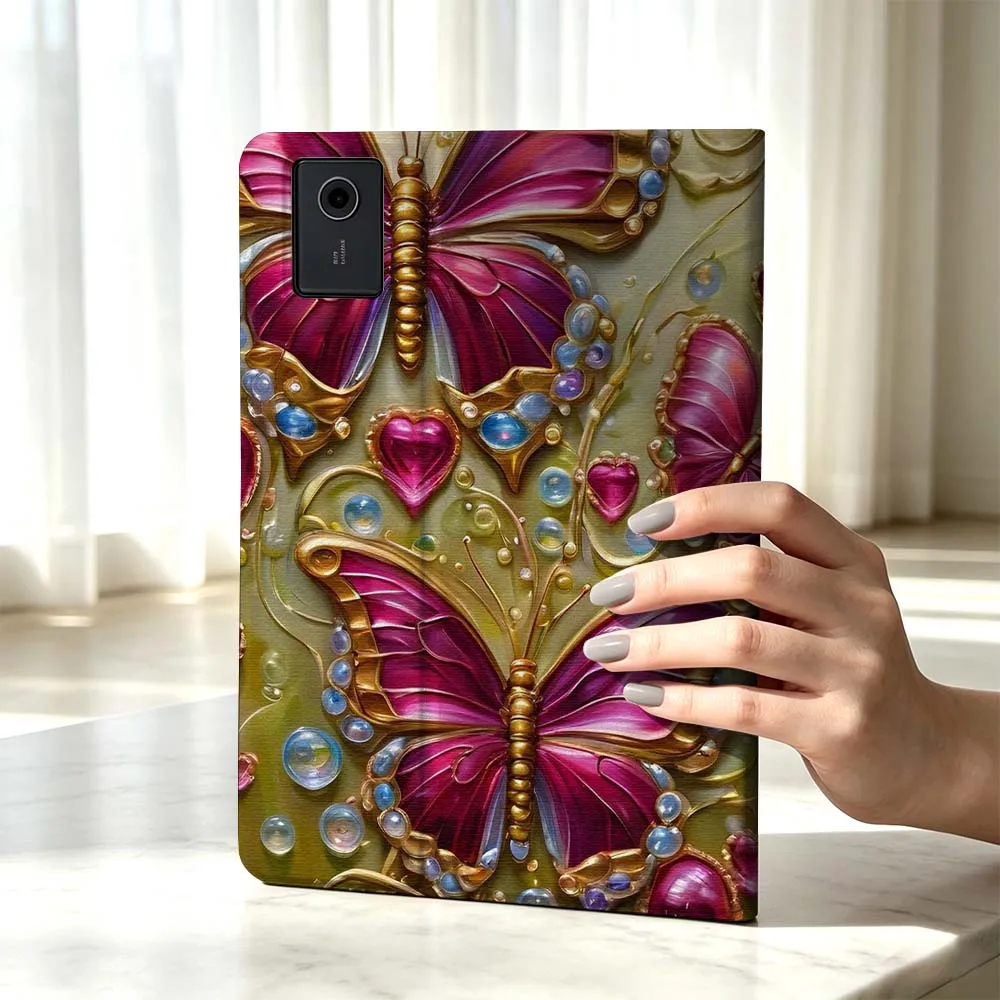 Cartoon Red Heart Butterfly Wings For Xiaomi Poco Redmi Pad 8 2 4 5 6 6S 7 7S SE Pro 14 11 11.2 12.1 12.5 Inch Tablet Case