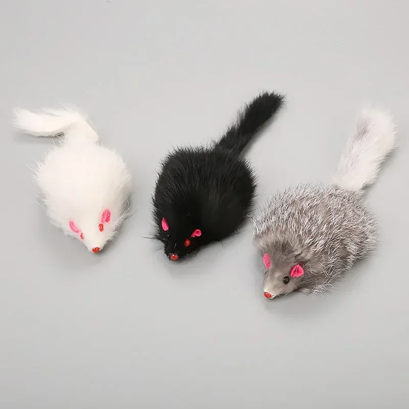 False Mouse Cat Pet Toys 18 cm Cat Long-haired Tail Mice Mouse Toys Soft Rabbit Fur Furry Plush Cat Toy For Pet Cats Dogs