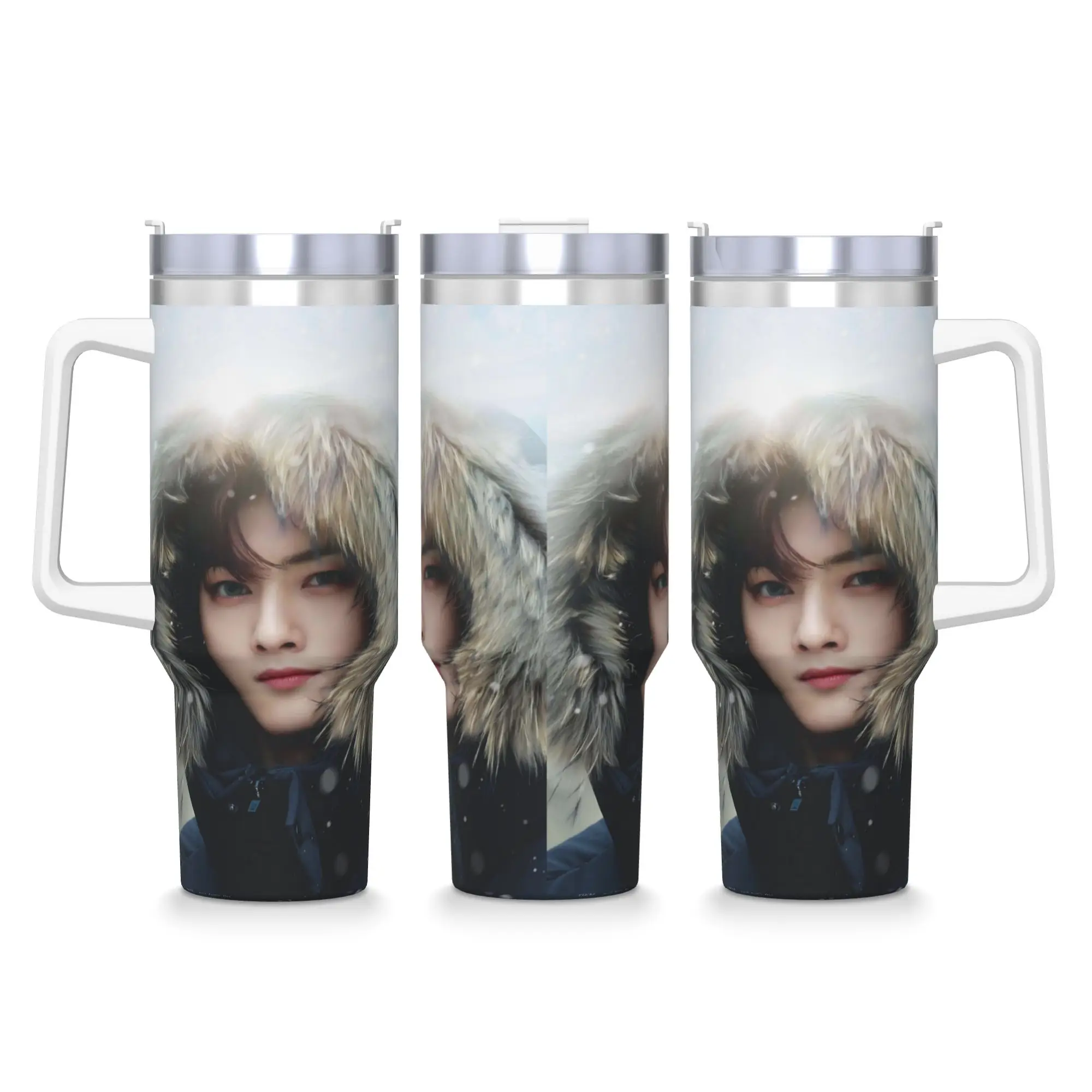 

Cha Eun Woo Stainless Steel Tumbler Camping Thermal Cups With Straws and Lid 40oz Mugs Cup Cold and Hot Water Bottle