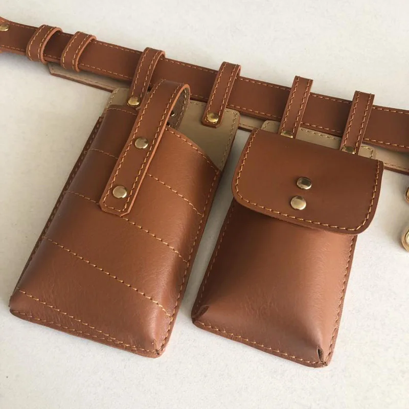 Steampunk Retro Cell Phone Belt Pouch Kit Viking Leather Wallet Bag Knight Pirate Waist Holster Outfit Accessory For Women Men