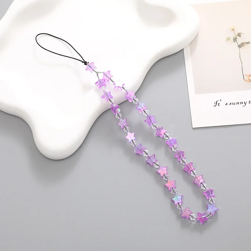 Simple Tulip Flower Beaded Phone Chain Lanyard New Jewelry for Women Party Gift Crystal Devil\'s Eye Charm Cell Phone Case Cord