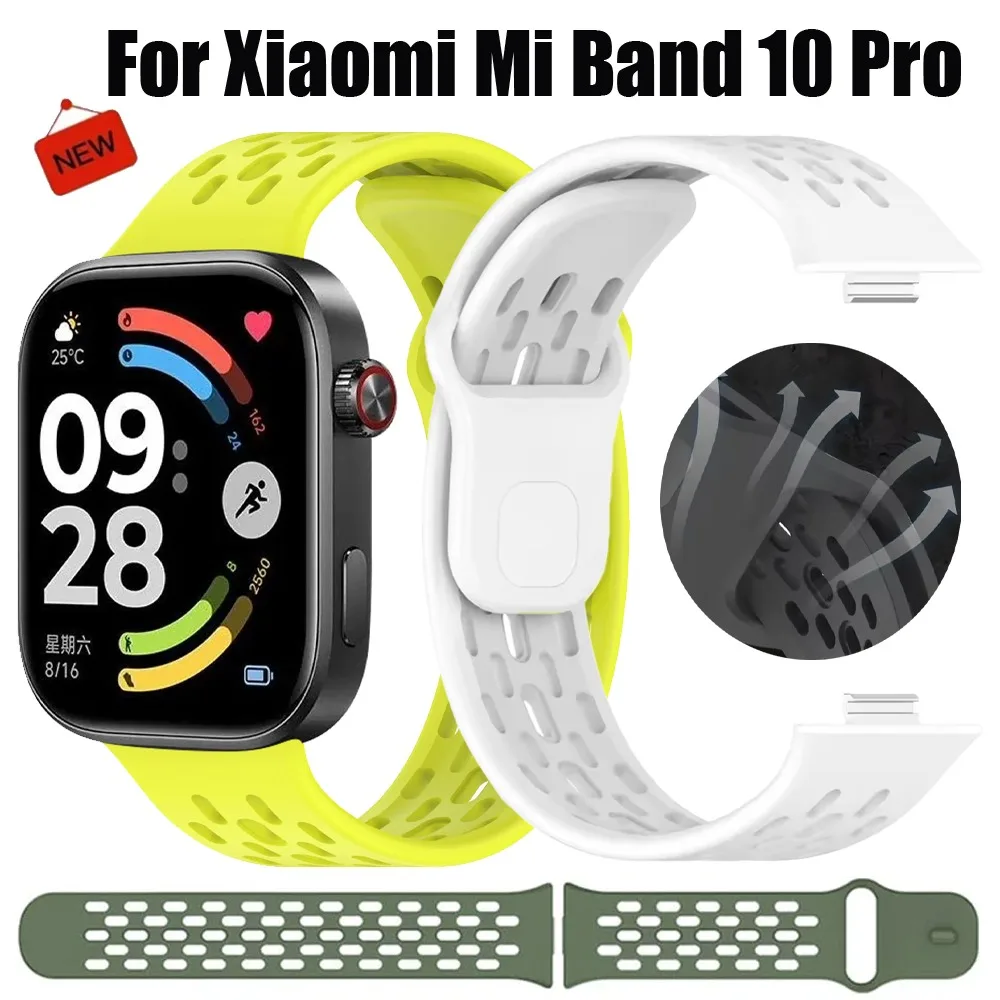 Sportliches Weiches Silikonarmband für Redmi Watch 6 5 4 Smartwatch Komfortables Armband für Xiaomi Mi Band 10 Pro/Mi 9-8 Pro Austauschbar