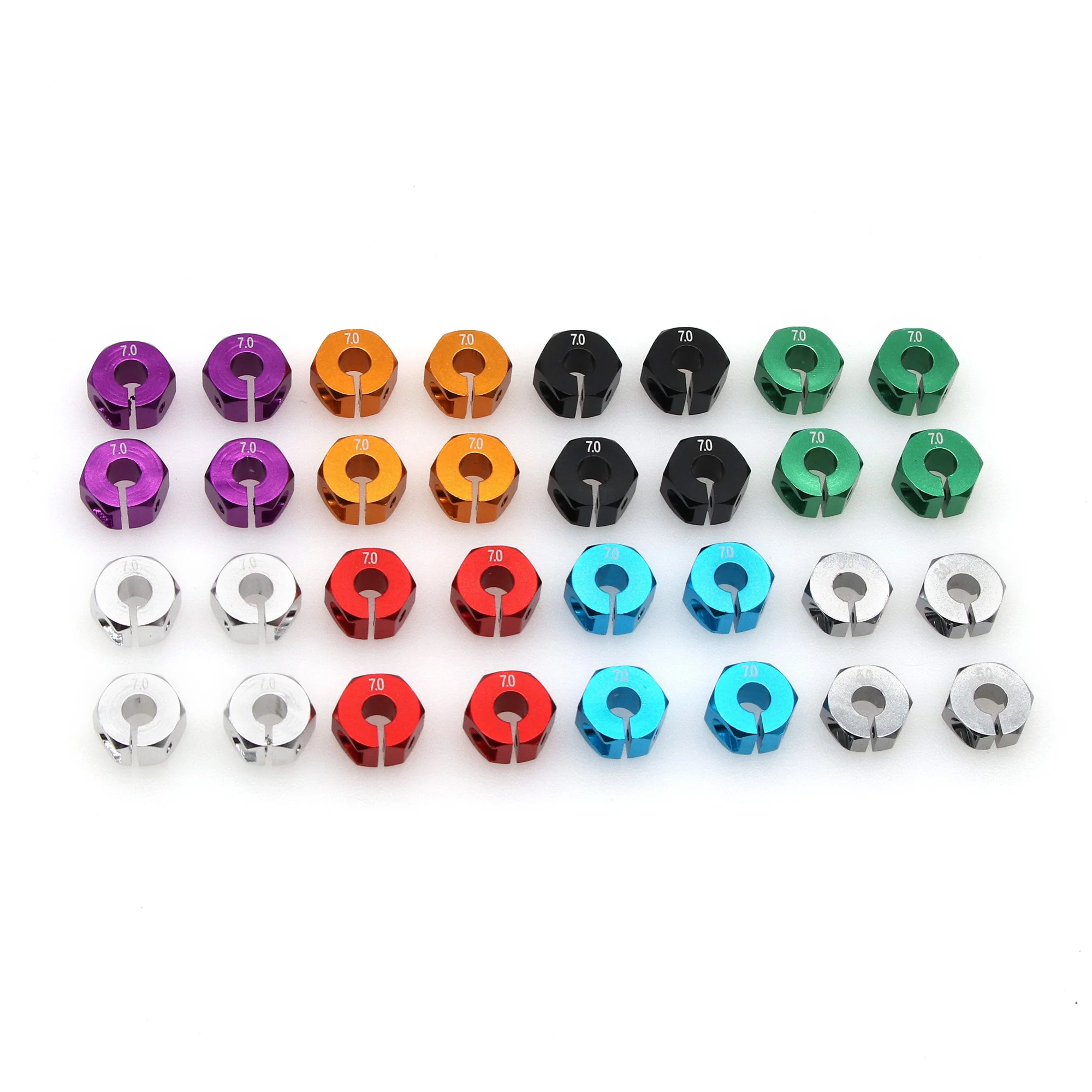 4 Pcs Aluminum 7mm Thickness Wheel Hex 12mm Drive Hubs With Pins Screws For RC Car Crawler Trucks HSP Tamiya SCX10 Slash