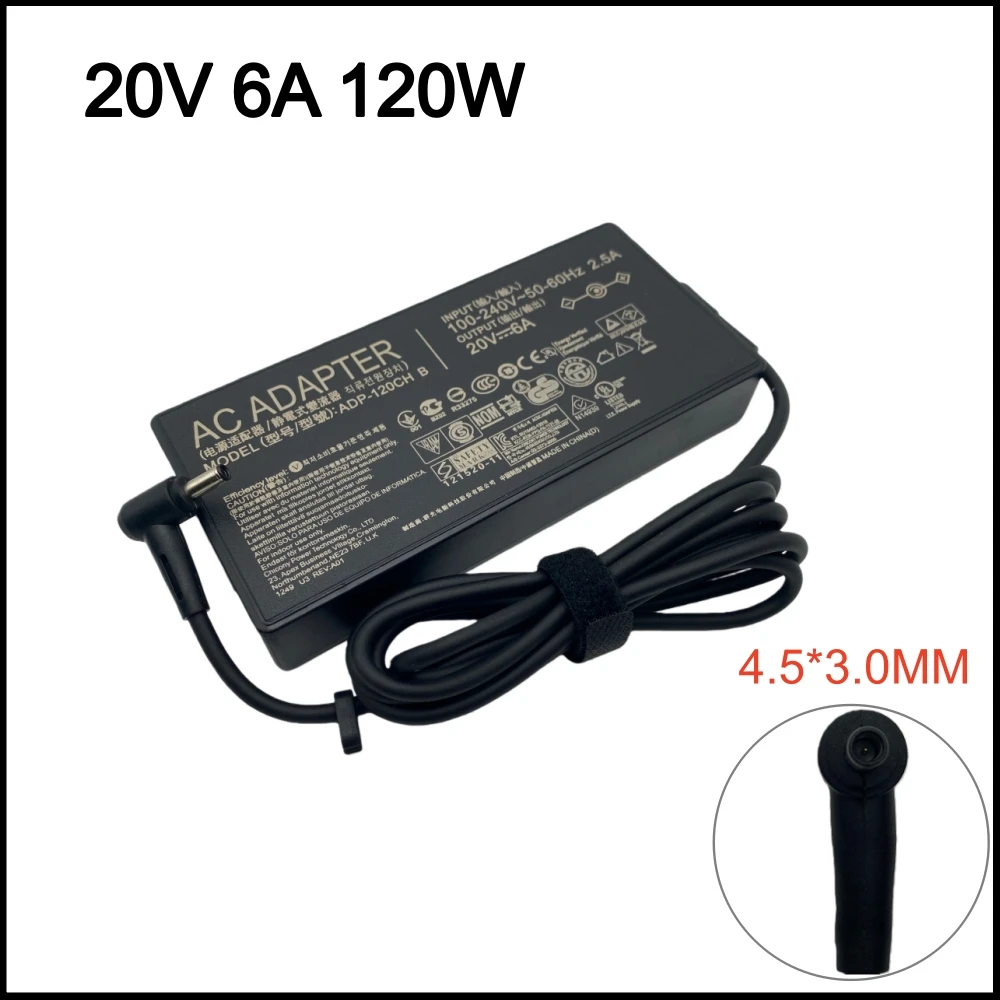 Genuine 20V 6A 120W 4.5*3.0MM AC Adapter Charger For Asus VivoBook K3605 K3605VU-MX131W ADP-120VH B Laptop Power Supply