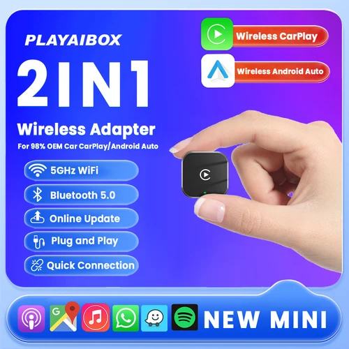 Adaptador inalámbrico Android Auto CarPlay Dongle Bluetooth inteligente Plug and Play para coche OEM CarPlay/Android Auto para VW Benz Audi Kia