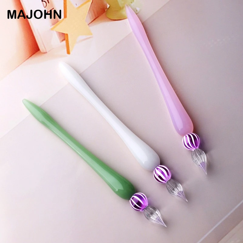 

Набор стеклянных ручек Majohn с чернильной чашкой, подставка для ручки в форме сердца для каллиграфии, ведения журнала, офиса, школьных принадлежностей, канцелярских принадлежностей