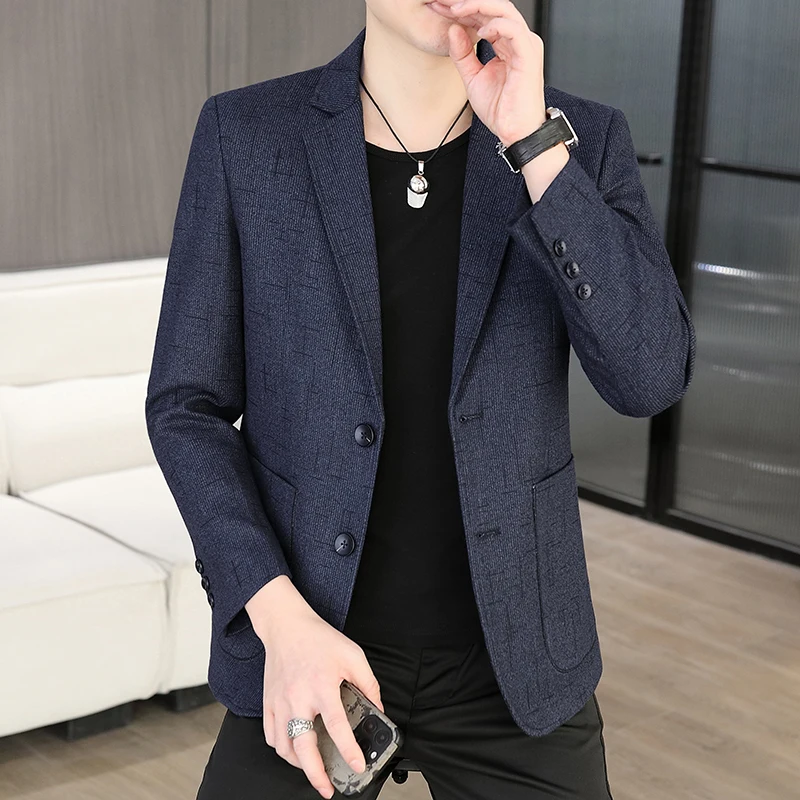 

Blazer's New Men's Business Gentleman Korean-style Wedding Fashion Trendy Slimming Versatile High-end Casual Accessory Blazer