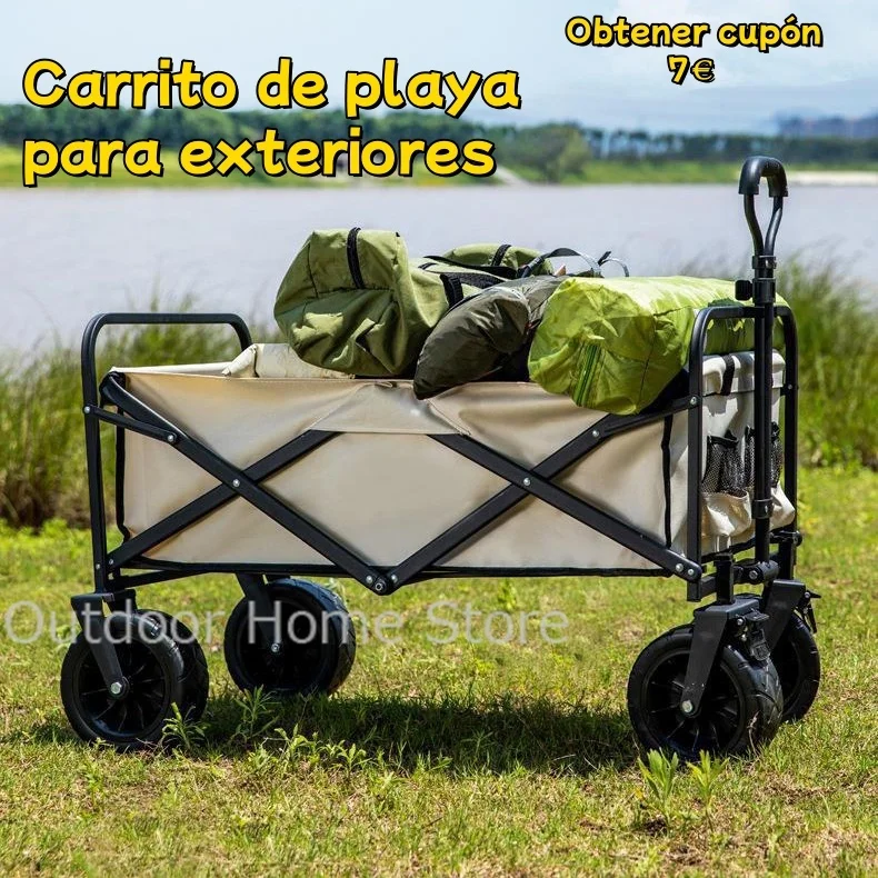 Camping Foldable Wagon Portable Shopping Trolley Outdoor Folding Garden Adjustable Beach Large Hand Push Cart