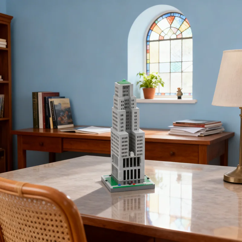 

2977 деталей MOC: Модель здания Чикагской торговой биржи, конструктор, рождественский подарок, игрушка, креативная идея для самостоятельной сборки, архитектурная модель