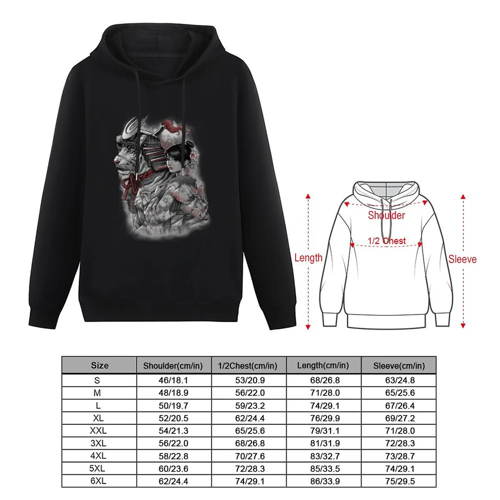 Samurai Tiger Pullover Hoodie streetwear men men's coat mens hoodies