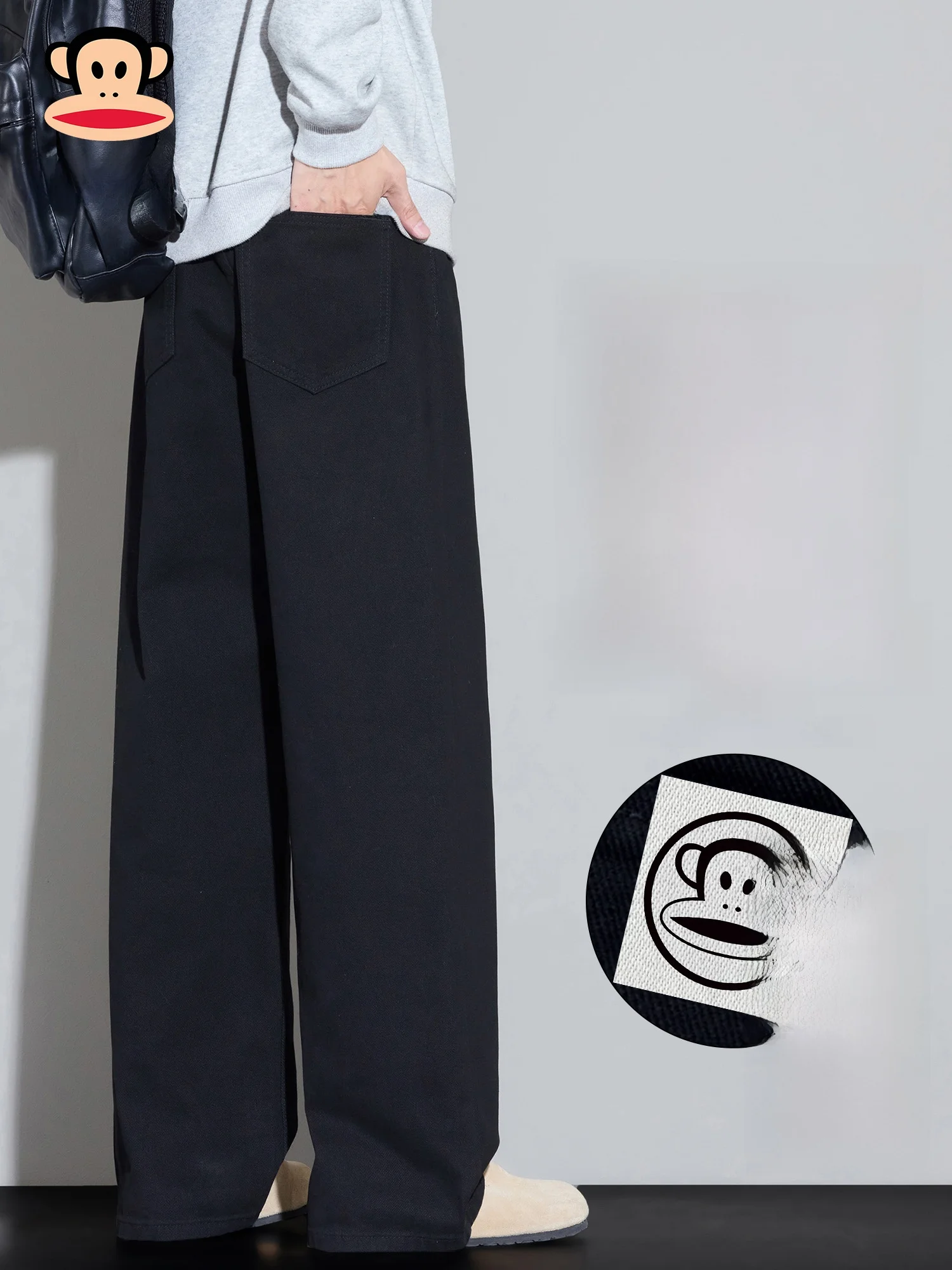 

Мужские хлопковые термоштаны PaulFrank с флисовой подкладкой, зимние утепленные свободные брюки прямого кроя, удобные прямые брюки