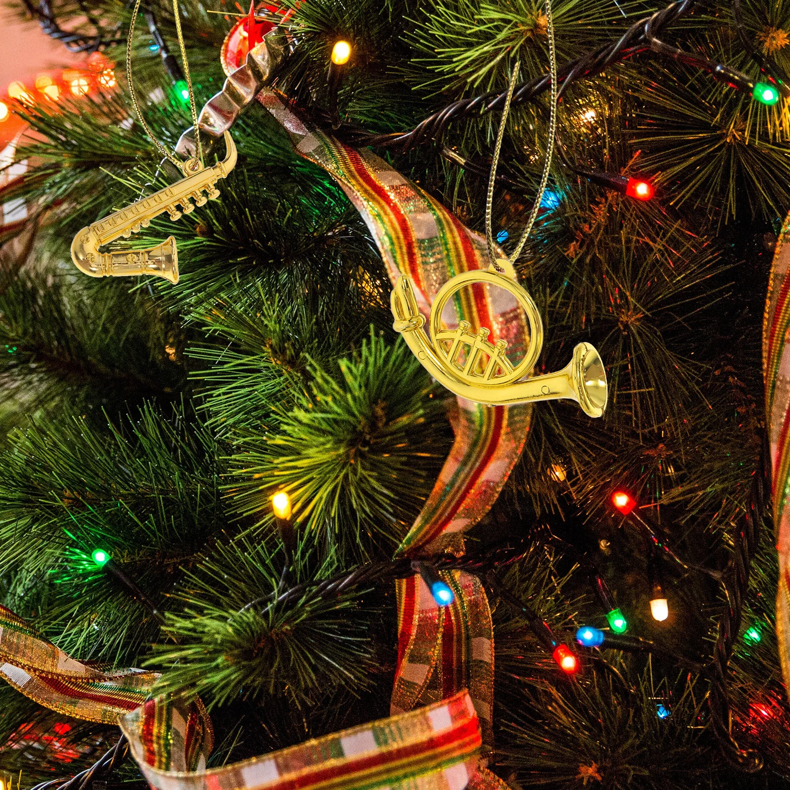 

Набор из 14 миниатюрных рождественских музыкальных инструментов из акрила, подвесные украшения для елки, миниатюрные музыкальные инструменты для самостоятельного декора