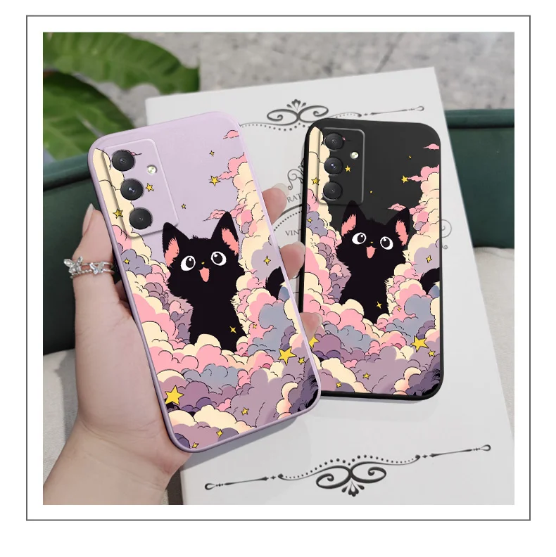 Wolke Bunte Katze Telefon Fall Für Samsung Galaxy A17 A56 A55 A35 A25 A15 A05 A05S A54 A34 A24 A14 A04 A04S A04E 4G 5G Abdeckung – Detail 2