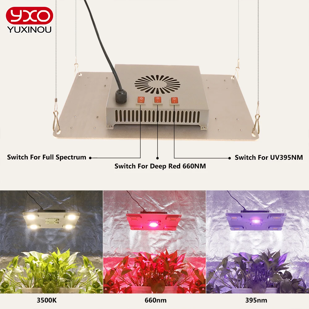 Imagem -05 - Sam-ng-quantum Led Grow Light para Estufa Lâmpada Vermelha uv Interruptor Ligado e Desligado Iluminação Hidropônica de Crescimento de Plantas Lm283b Mais 300w