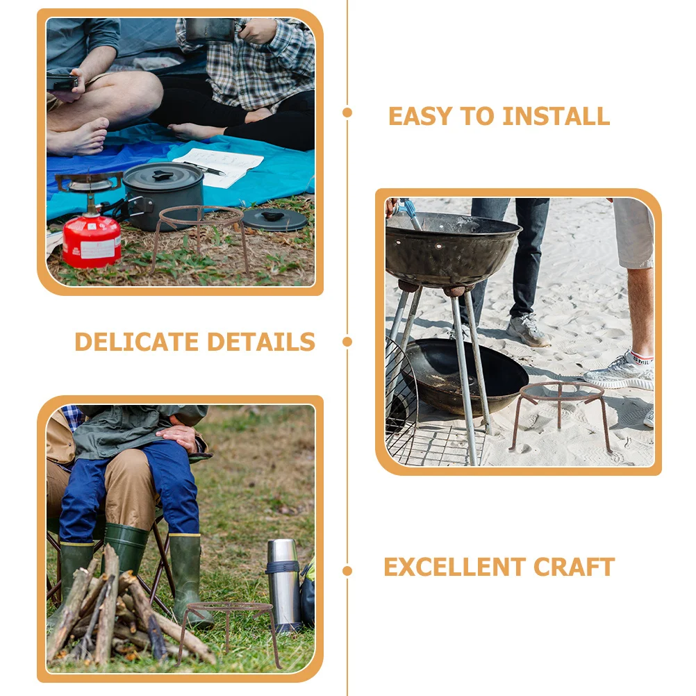 الثلاثي أرجل موقد حامل التخييم وعاء حديد حامل في الهواء الطلق الطبخ شواء أداة متعددة الوظائف ووك رف المحمولة عموم الدعم #1