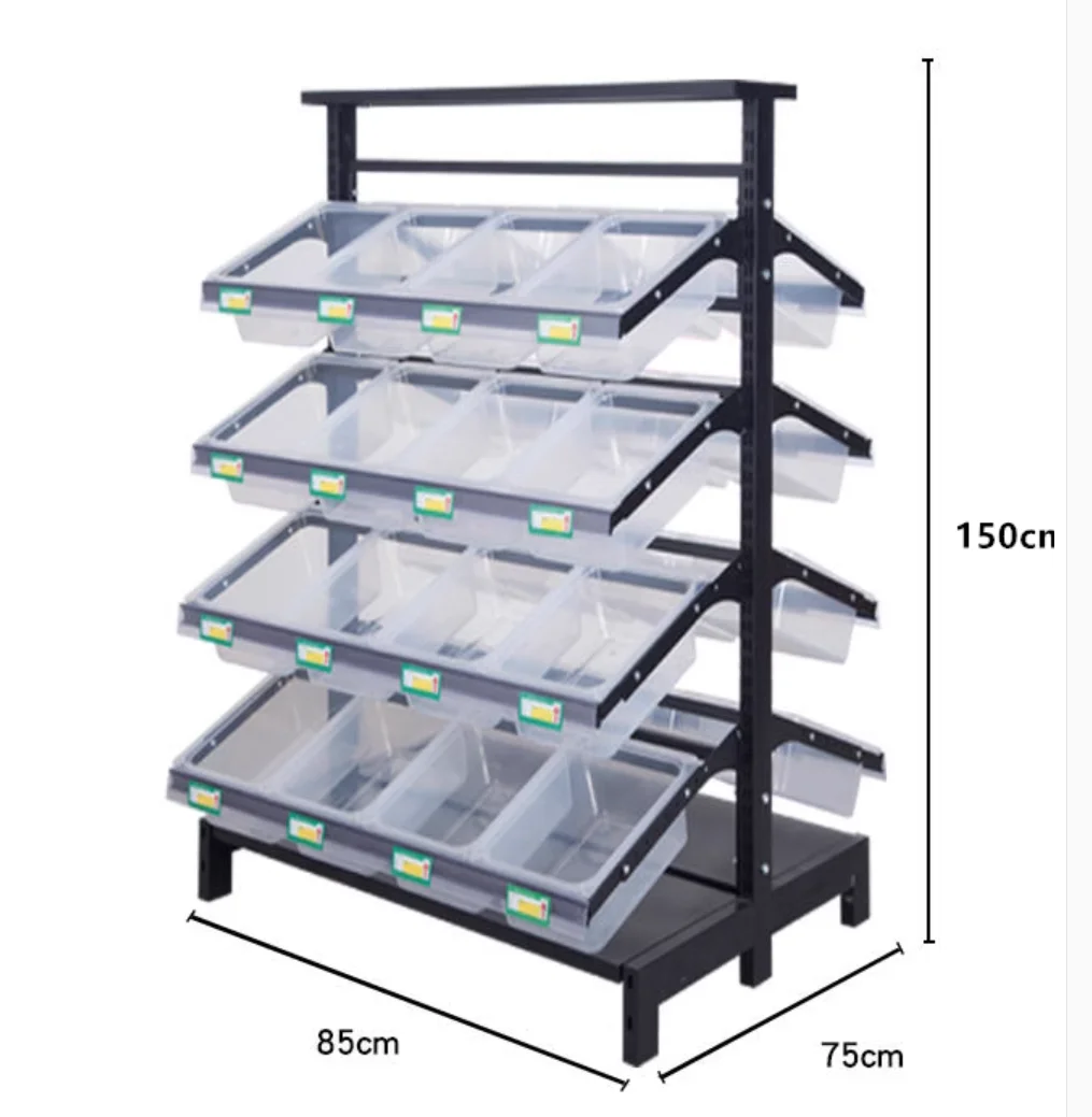 Snack shelves Snack shelves small food display cabinets supermarket dry fruit bulk box shelves commercial